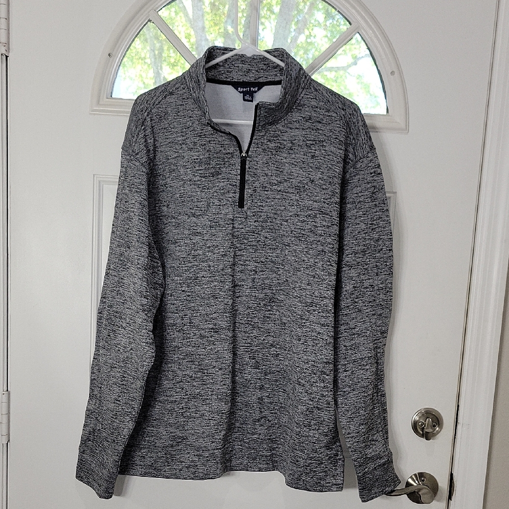 Sport-Tek Gray Men's Quarter Zip Sweater Size XL